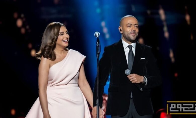 تامر عاشور يدعم أنغام في حفله بمدينة العلمين