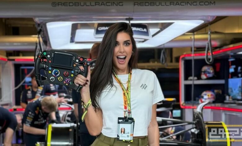 ياسمين صبري تستمر في حضور سباقات الفورمولا 1